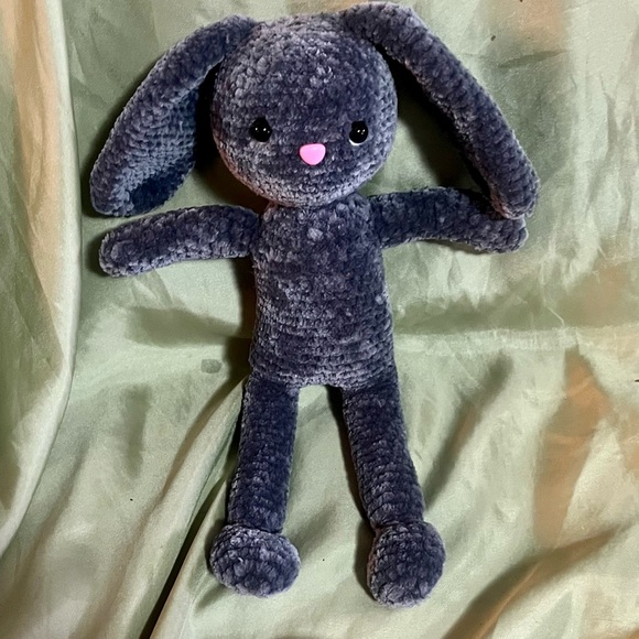 Adorable Bunny Rabbit Doll Handmade Soft and Cuddly Crochet Plush One of a Kind - Picture 5 of 8